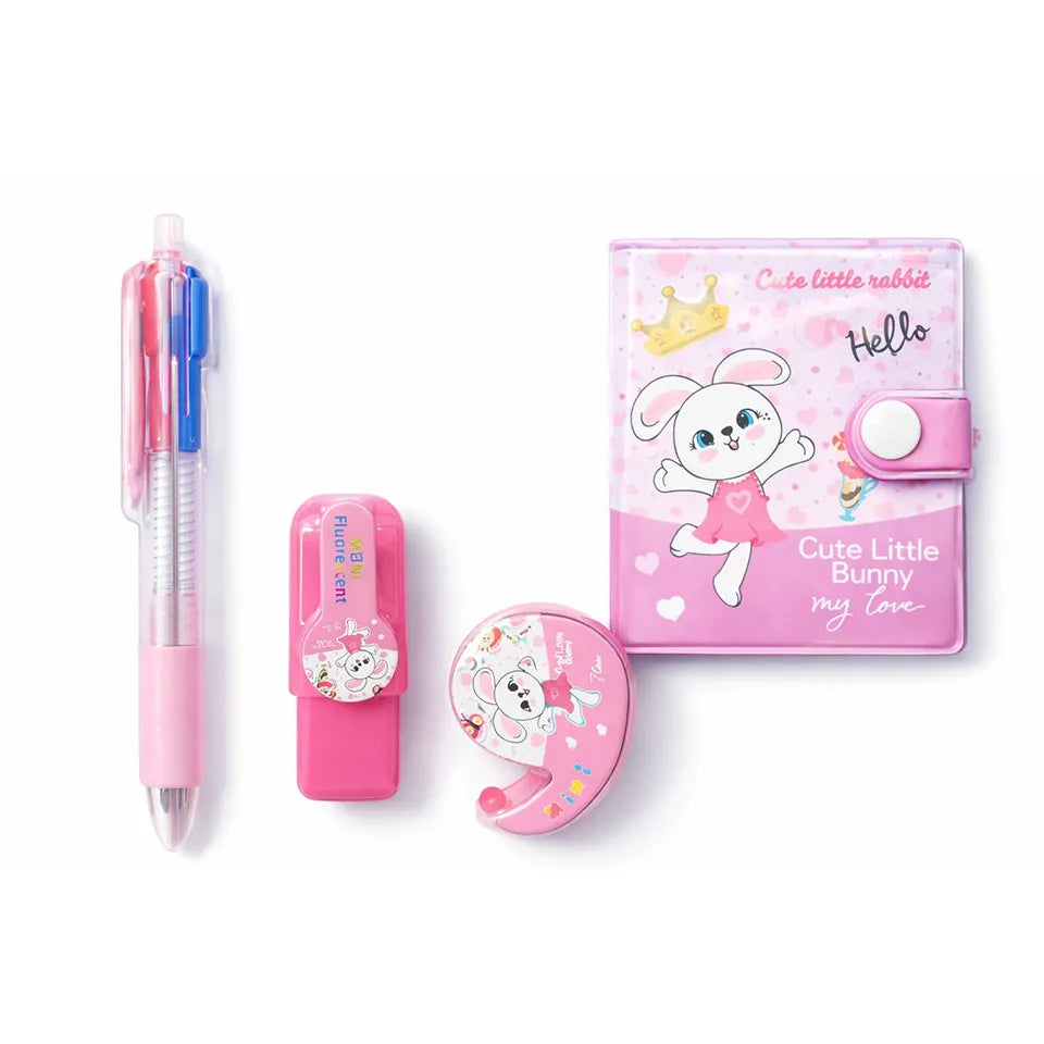Pink Bunny Mini Diary & Essentials Set – Perfect for Girls