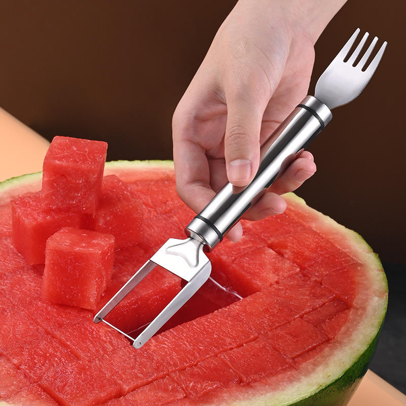 2-in-1 Stainless Steel Watermelon Slicer & Serving Fork