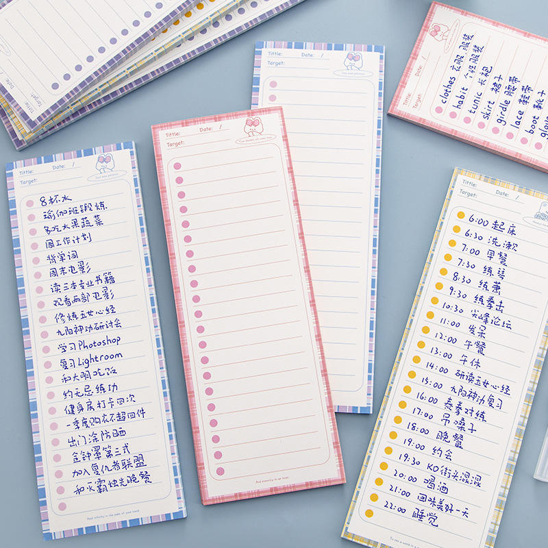 Vertical Vibes: Cute Bear & Rabbit B5 Half Memo Pad