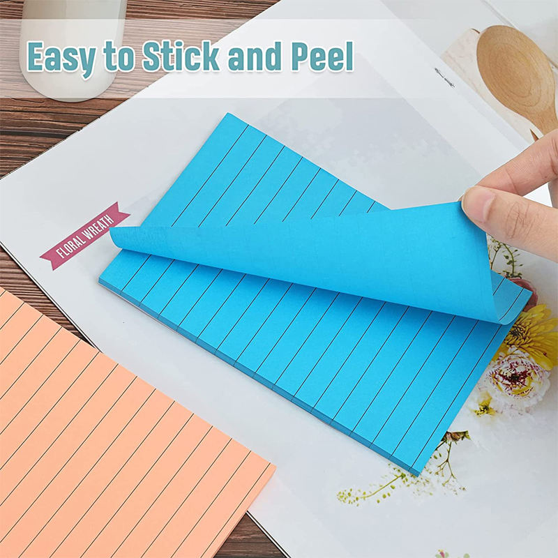Bright & Bold: Ruled Sticky Notes with Maximum Adhesive