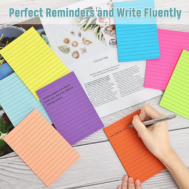 Bright & Bold: Ruled Sticky Notes with Maximum Adhesive
