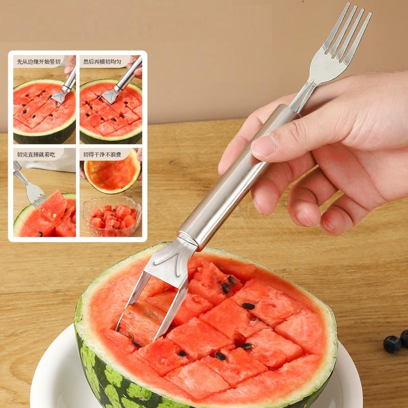 2-in-1 Stainless Steel Watermelon Slicer & Serving Fork