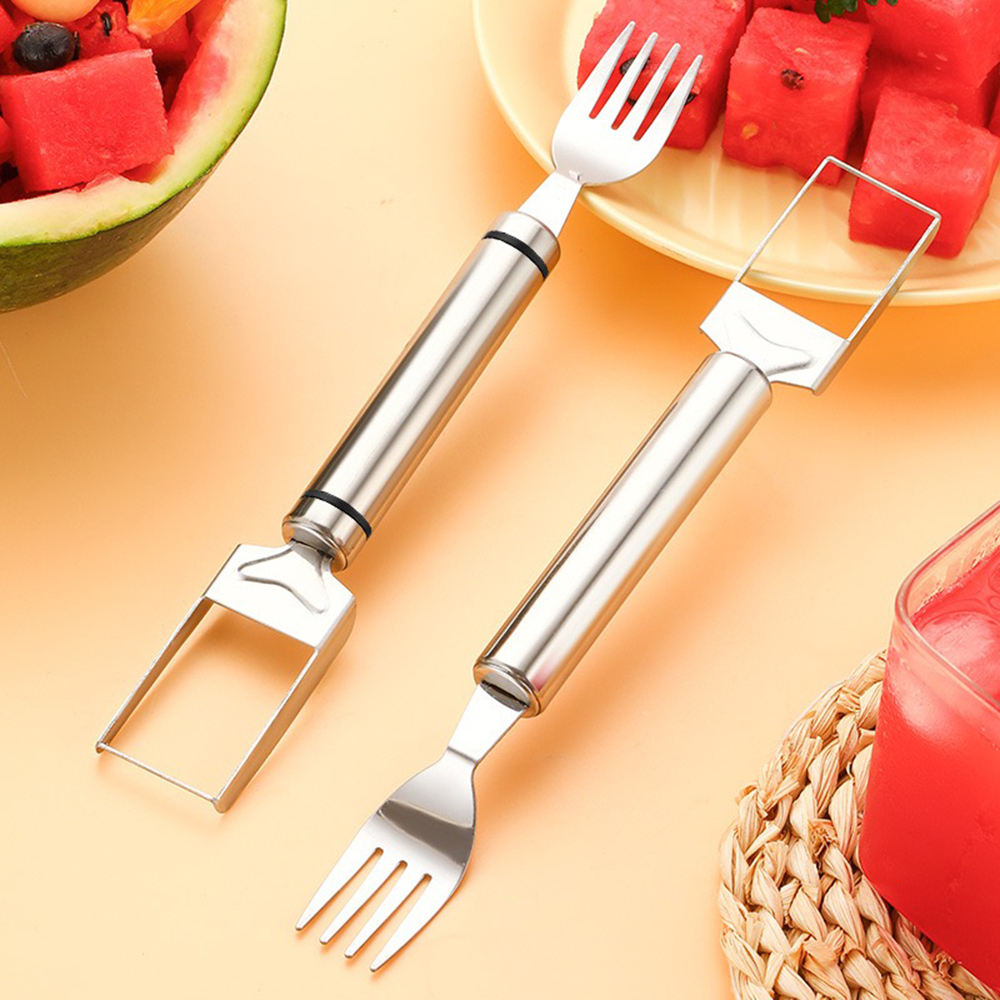 2-in-1 Stainless Steel Watermelon Slicer & Serving Fork